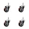 Service Caster 3'' Maroon Polyurethane Wheel Swivel 7/16'' Grip Ring Stem Caster Set, 4PK SCC-GR20S314-PPUB-MRN-716138-4 - alternate 1